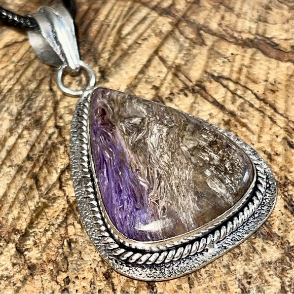 Purple Charoite Pendant 2” - Picture 7 of 14